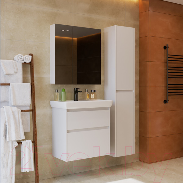 Изображение товара Шкаф с зеркалом для ванной LEMARK Universal 80x80 / LM80ZS-U (белый глянец)