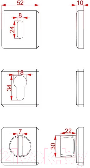 Изображение товара Накладка на цилиндр Cebi ET Carli MP67 (антрацит полимер)