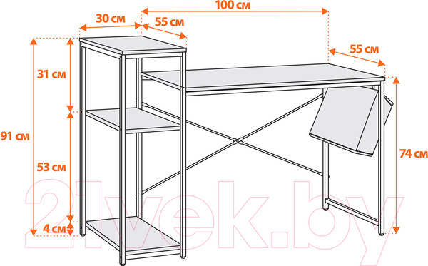 Изображение товара Письменный стол Tetchair WD-15 (Burnt)