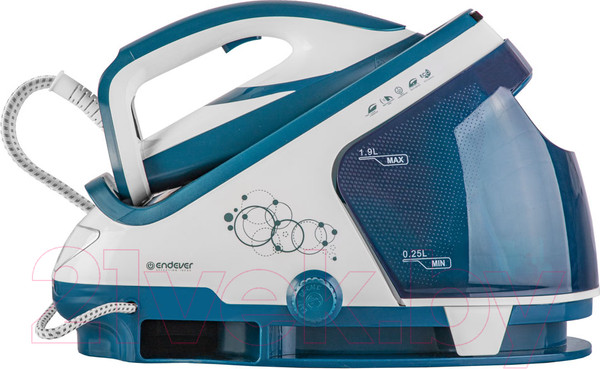 Изображение товара Утюг с парогенератором Endever Delta-500 (белый/темно-бирюзовый)
