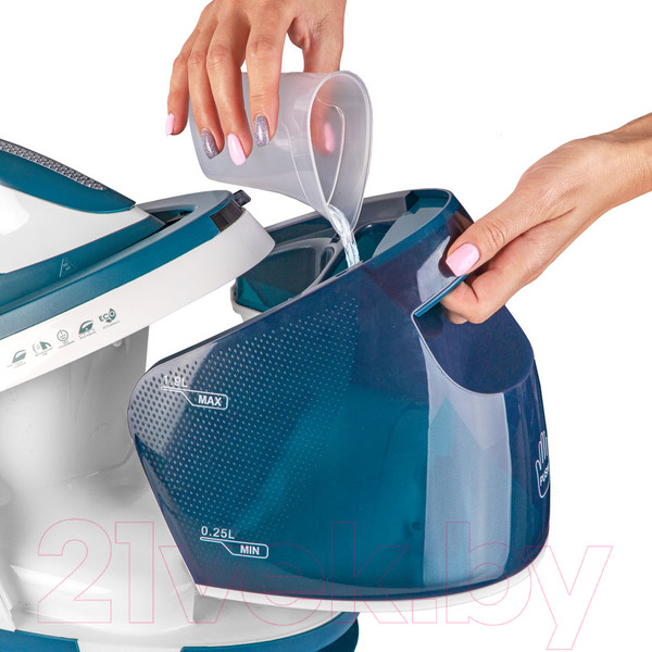 Изображение товара Утюг с парогенератором Endever Delta-500 (белый/темно-бирюзовый)