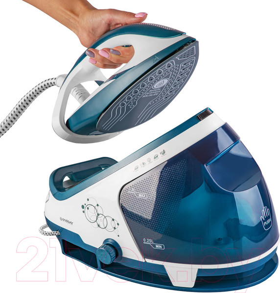 Изображение товара Утюг с парогенератором Endever Delta-500 (белый/темно-бирюзовый)
