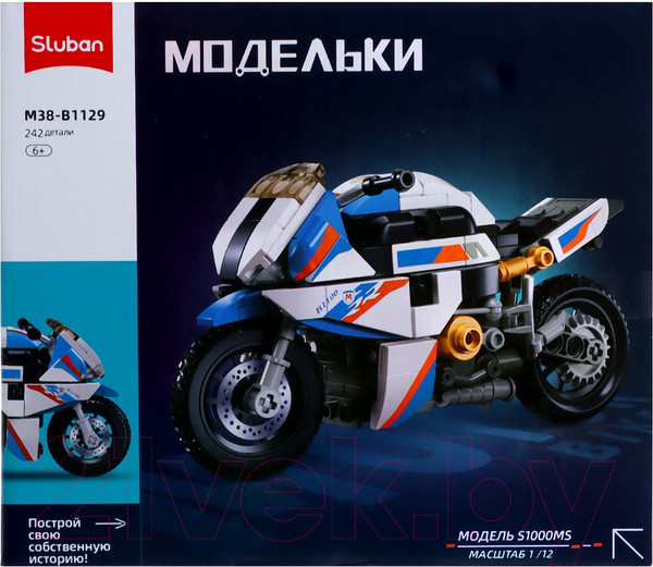 Изображение товара Конструктор инерционный Sluban Модельки. Спортбайк / M38-B1129 (242эл)