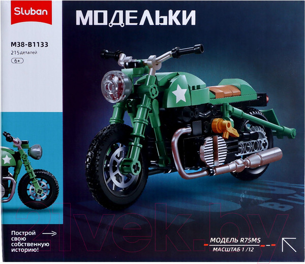 Изображение товара Конструктор инерционный Sluban Модельки. Ретро мотоцикл / M38-B1133 (215эл)