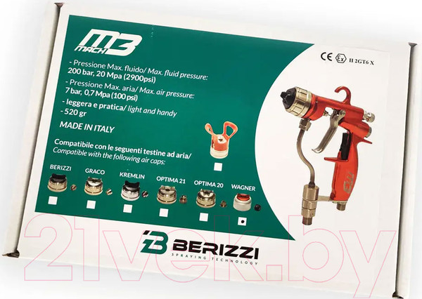 Изображение товара Пневматический краскопульт Berizzi Mach 3 TT1001W / A00025047