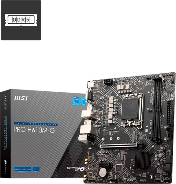 Изображение товара Материнская плата MSI Pro H610M-G