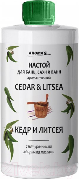 Изображение товара Ароматизатор для бани Aroma Saules Кедр и Литцея лимонная Настой для бань, саун и ванн (400мл)
