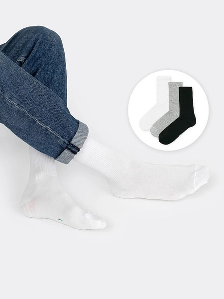 Изображение товара Носки Mark Formelle 107A-1663/223107A-1 (р.29-31, белый/серый меланж/черный, 3 пары)