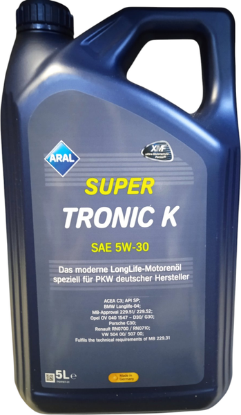 Изображение товара Моторное масло Aral SuperTronic K 5W30 (5л)