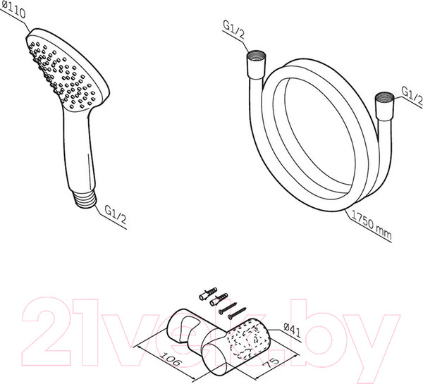Изображение товара Душевой гарнитур AM.PM Gem F0119022 (черный)