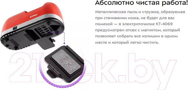 Изображение товара Ножеточка электрическая Kitfort KT-4069-1 (красный)
