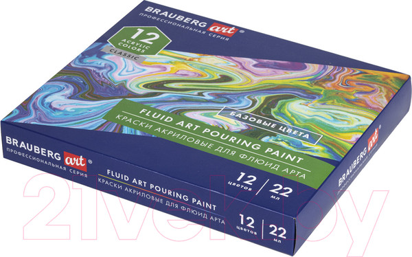 Изображение товара Акриловые краски Brauberg Art Classic. Флюид Арт Pouring Paint / 192235 (12цв)