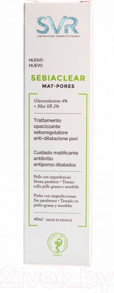 Изображение товара Гель для лица SVR Уход Sebiaclear Mat+Pores (40мл)