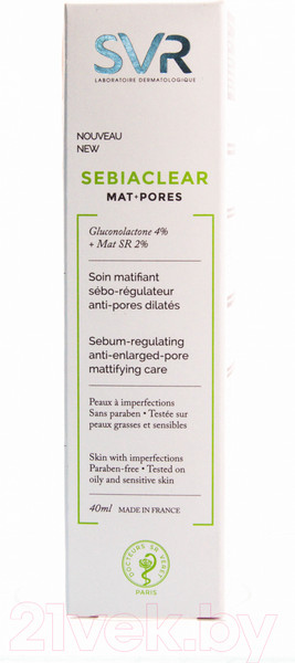 Изображение товара Гель для лица SVR Уход Sebiaclear Mat+Pores (40мл)