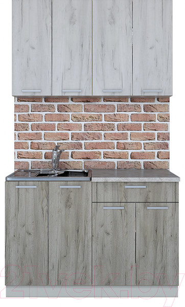 Изображение товара Кухонный гарнитур Интерлиния Мила Лайт 1.2 (дуб белый/дуб серый/опал светлый)