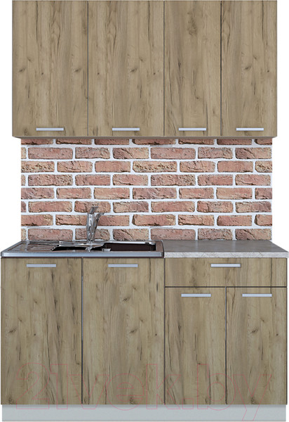 Изображение товара Кухонный гарнитур Интерлиния Мила Лайт 1.4 (дуб золотой/опал светлый)