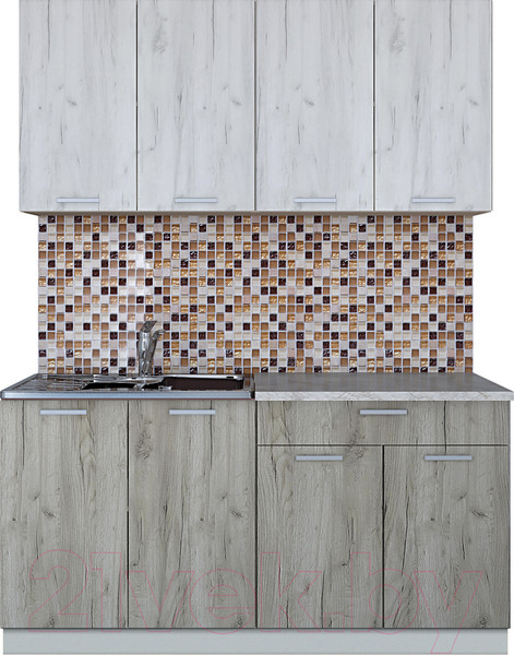 Изображение товара Кухонный гарнитур Интерлиния Мила Лайт 1.6 (дуб белый/дуб серый/опал светлый)