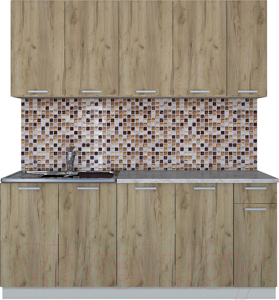 Изображение товара Кухонный гарнитур Интерлиния Мила Лайт 1.9 (дуб золотой/опал светлый)