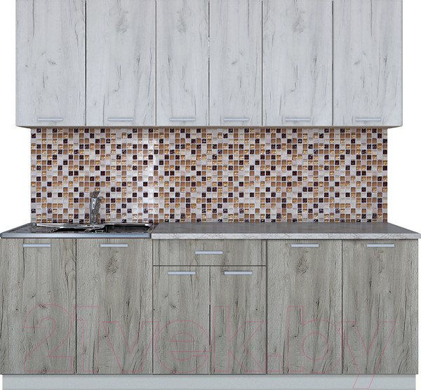 Изображение товара Кухонный гарнитур Интерлиния Мила Лайт 2.2 (дуб белый/дуб серый/опал светлый)