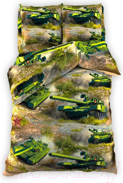 Изображение товара Комплект постельного белья Этель Танки / 1317329