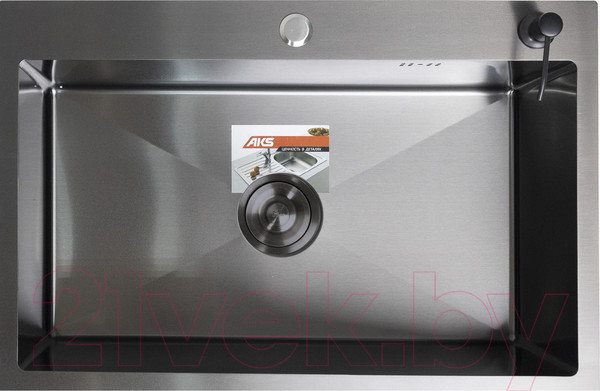 Изображение товара Мойка кухонная AKS Прямоугольная 70x46 (черная сталь)