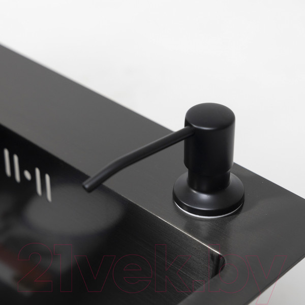 Изображение товара Мойка кухонная AKS Прямоугольная 70x46 (черная сталь)