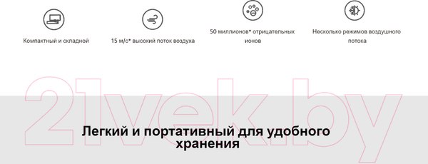Изображение товара Компактный фен Xiaomi Compact Hair Dryer H101 BHR7475EU (белый)