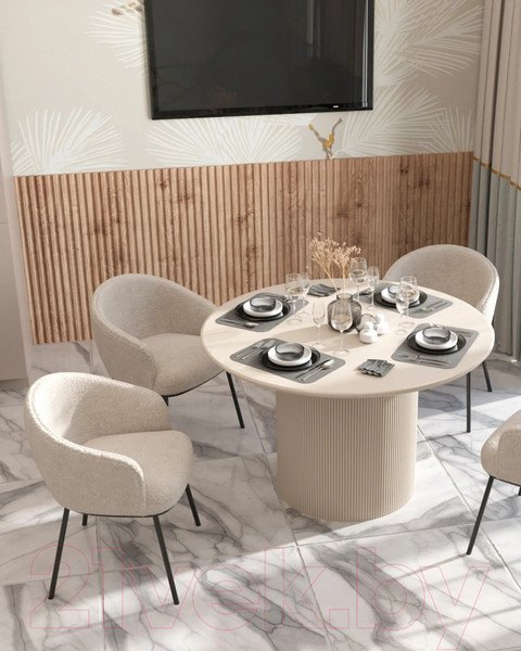 Изображение товара Обеденный стол Stool Group Ballet 120x75 (молочный)