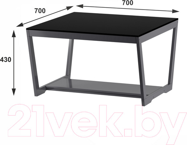 Изображение товара Журнальный столик Мебелик BeautyStyle 1 (серый графит/стекло черное)