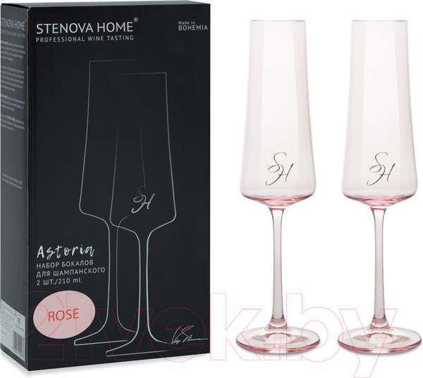 Изображение товара Набор бокалов Stenova Home Astoria Rose / 611015 (2шт)