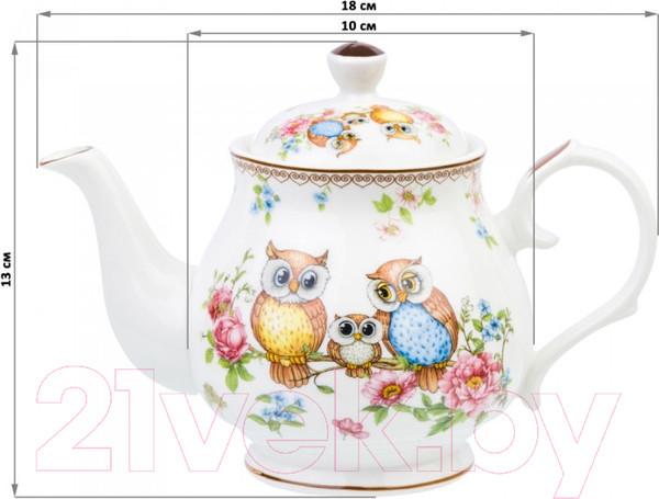 Изображение товара Заварочный чайник Elan Gallery Совушки / 420340