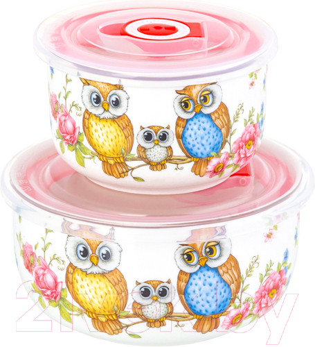 Изображение товара Набор салатников Elan Gallery Совушки / 420498