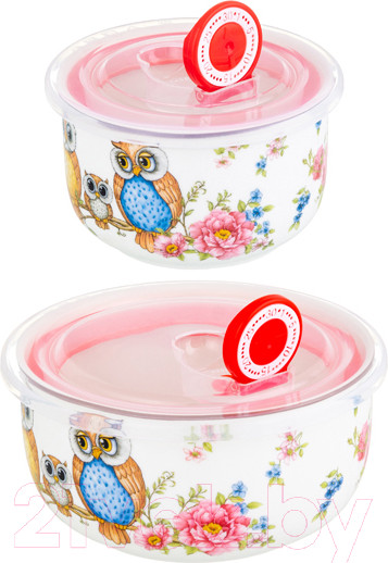 Изображение товара Набор салатников Elan Gallery Совушки / 420498