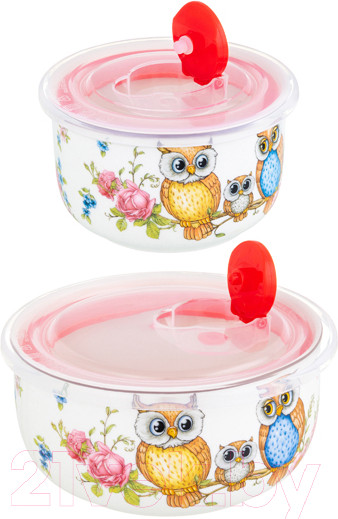 Изображение товара Набор салатников Elan Gallery Совушки / 420498
