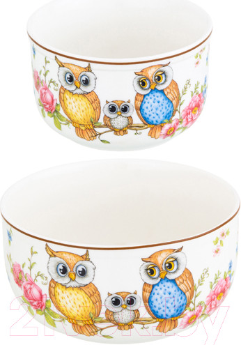 Изображение товара Набор салатников Elan Gallery Совушки / 420498