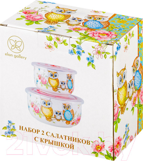 Изображение товара Набор салатников Elan Gallery Совушки / 420498