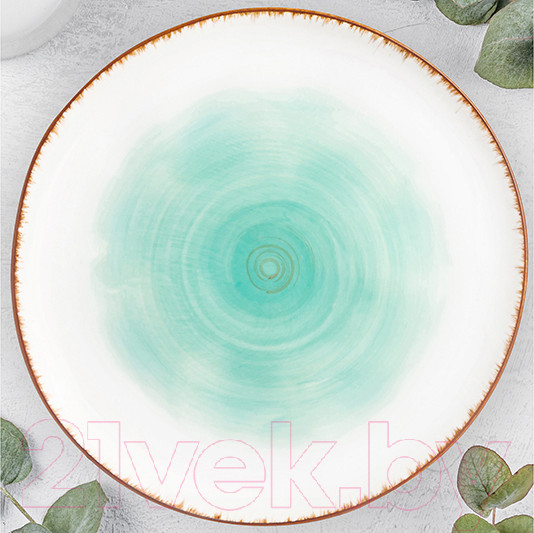 Изображение товара Тарелка закусочная (десертная) Elan Gallery Кантри / 760102 (бирюзовый)