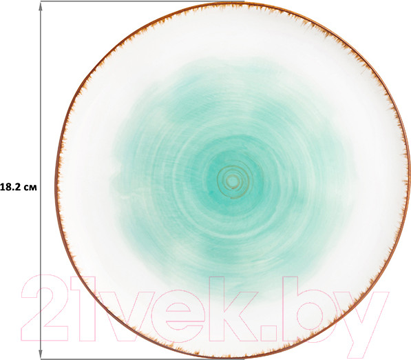 Изображение товара Тарелка закусочная (десертная) Elan Gallery Кантри / 760102 (бирюзовый)