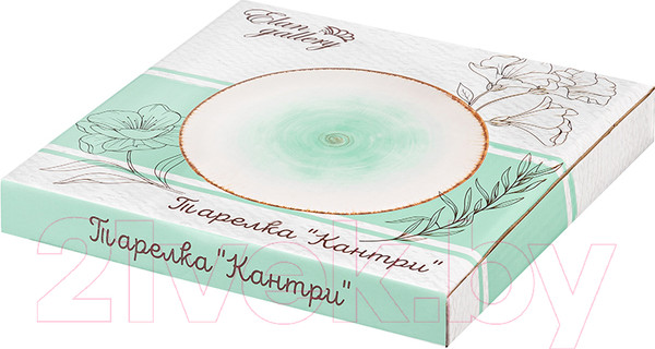 Изображение товара Тарелка закусочная (десертная) Elan Gallery Кантри / 760102 (бирюзовый)