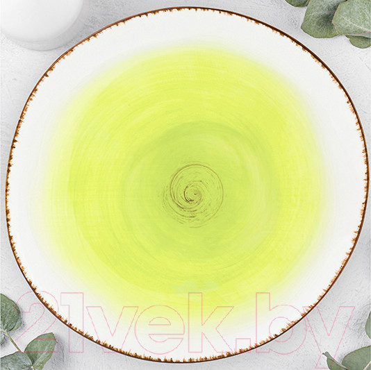 Изображение товара Тарелка столовая обеденная Elan Gallery Кантри / 760092 (зеленый)