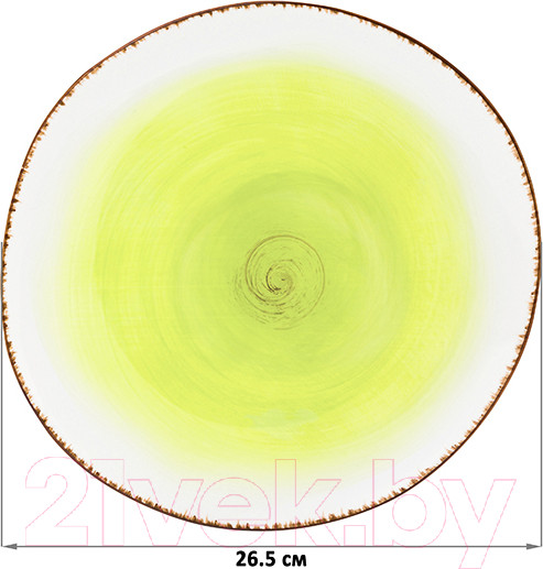 Изображение товара Тарелка столовая обеденная Elan Gallery Кантри / 760092 (зеленый)