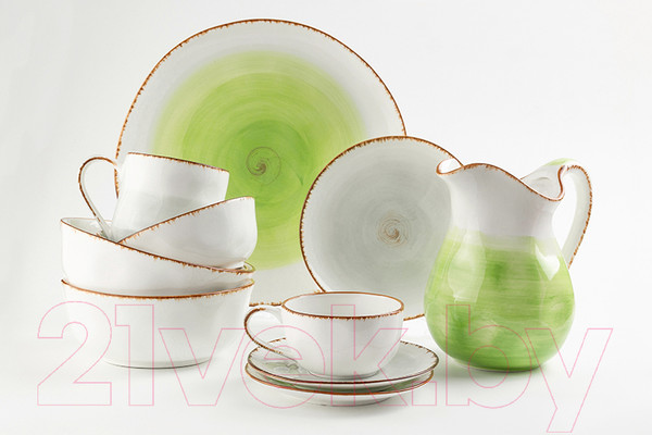 Изображение товара Тарелка столовая обеденная Elan Gallery Кантри / 760092 (зеленый)