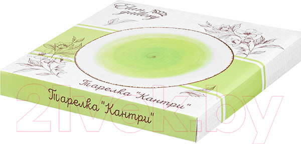 Изображение товара Тарелка столовая обеденная Elan Gallery Кантри / 760092 (зеленый)