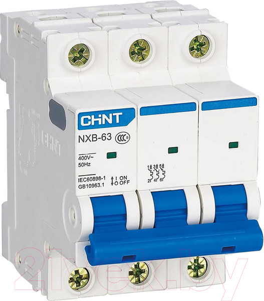 Изображение товара Выключатель автоматический Chint NXB-63S 3P 25А 4.5kA D / 296842