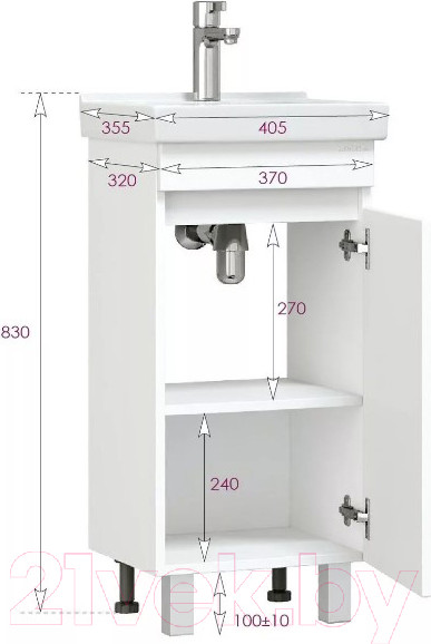 Изображение товара Тумба под умывальник Onika Милтон Квадро 40 (104009)