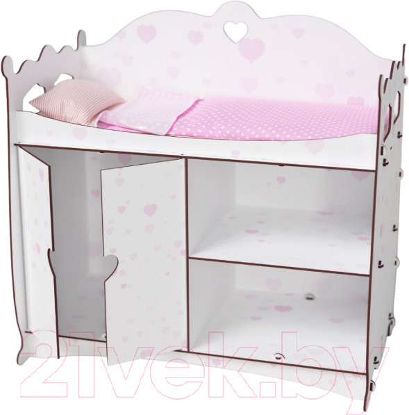 Изображение товара Набор аксессуаров для куклы Leader Toys Diamond Princess Комплекс c постельным бельем / 82319 (сердечки)