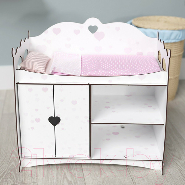 Изображение товара Набор аксессуаров для куклы Leader Toys Diamond Princess Комплекс c постельным бельем / 82319 (сердечки)