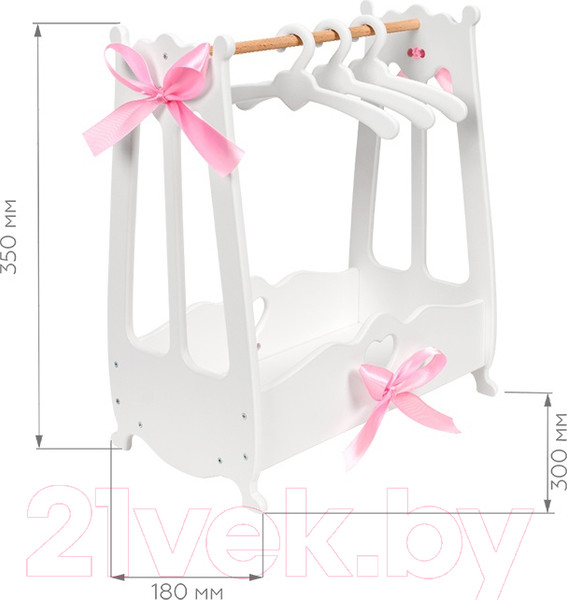 Изображение товара Аксессуар для куклы Leader Toys Diamond Princess Вешалка для одежды / 71719 (белый)