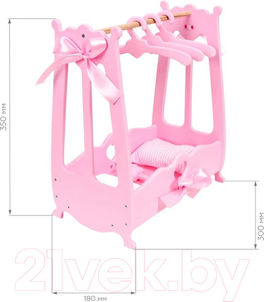 Изображение товара Аксессуар для куклы Leader Toys Diamond Princess Вешалка для одежды / 72719 (розовый)