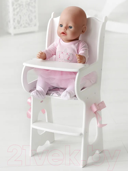 Изображение товара Аксессуар для куклы Leader Toys Diamond Princess Стульчик для кормления / 71119 (белый)